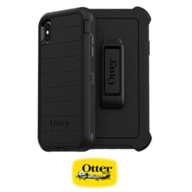 כיסוי OtterBox Defender שחור לאייפון XS - מגן 3 שכבות החזק בעולם כולל מנשא חגורה