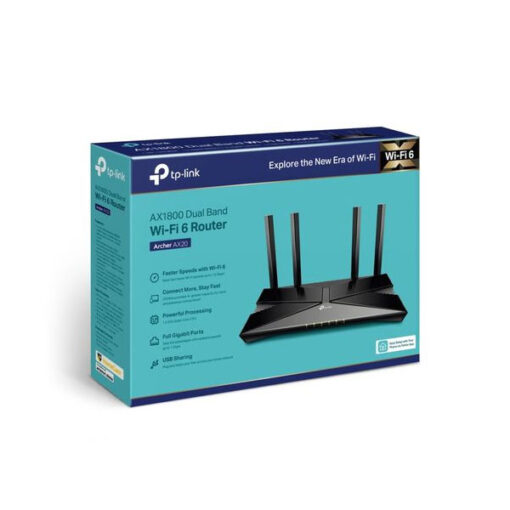 ‏ראוטר ונתב TP-Link Archer AX20 AX1800 תומך במהירות 1.8Gbps