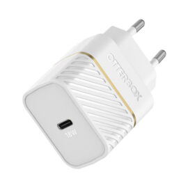 מטען קיר Otterbox Premium למכשירי אפל הספק טעינה 20W כולל כבל USB-C ל-Lightning צבע לבן