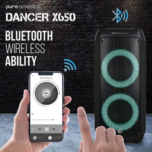 רמקול נייד בלוטוס 300W Pure Acoustics כולל שני מיקרופונים דגם DANCER X650