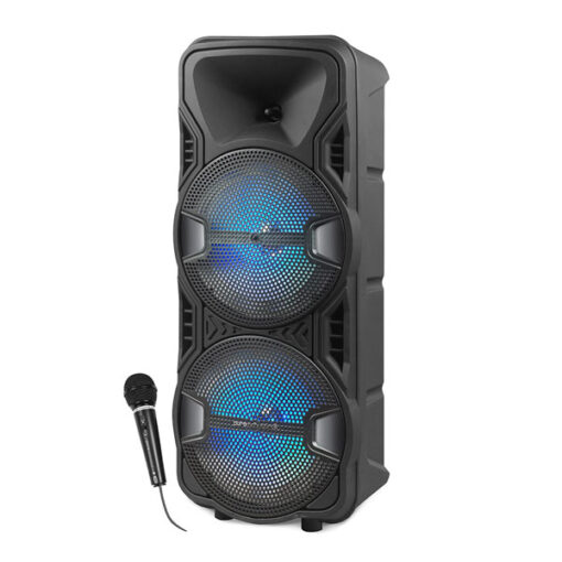 בידורית קריוקי ניידת Pure Acoustics 1500W הכוללת רמקול WAY-3 ותאורת דיסקו