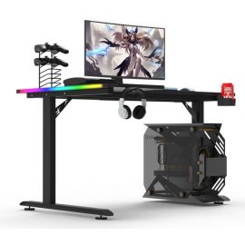 שולחן גיימינג פינתי מקצועי עם תאורה RGB מובנית
